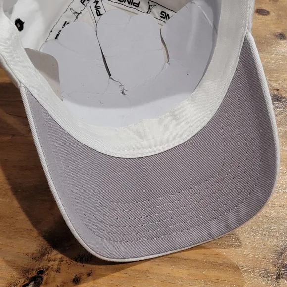 Ping G10 Hat Strap Back White Black Spell Out Golf Club Cotton Dad One Size - Picture 6 of 9